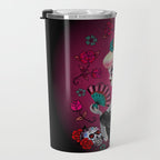 Rockabilly Blonde Sugar Skull Girl Travel Mug Gallery Image 3