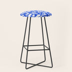Mid Century Modern Piquet Multi Pattern in Royal Blue and White Stool Gallery Image 1