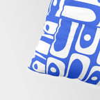 Mid Century Modern Piquet Multi Pattern in Royal Blue and White Pillow Sham Gallery Image 4