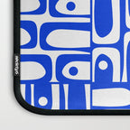 Mid Century Modern Piquet Multi Pattern in Royal Blue and White Laptop Sleeve Gallery Image 3