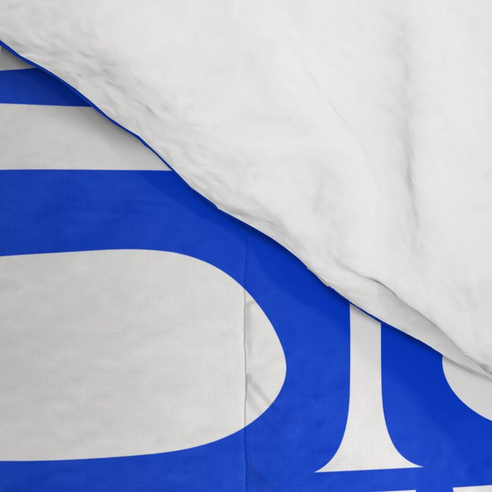 Mid Century Modern Piquet Multi Pattern in Royal Blue and White Comforter Gallery Image 4