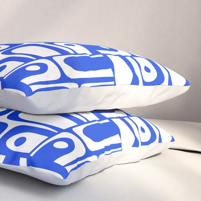 Mid Century Modern Piquet Multi Pattern in Royal Blue and White Pillow Sham Gallery Image 3
