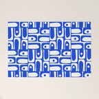 Mid Century Modern Piquet Multi Pattern in Royal Blue and White Welcome Mat Gallery Image 1