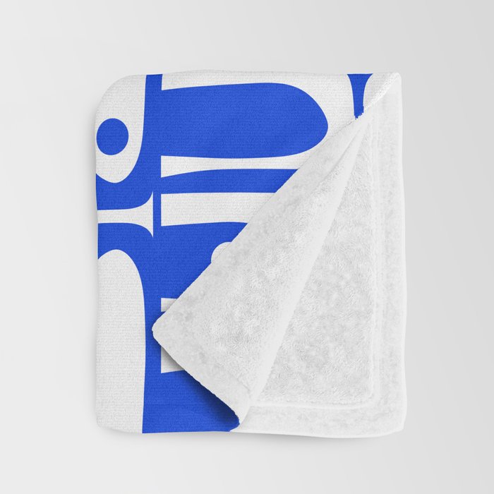 Mid Century Modern Piquet Multi Pattern in Royal Blue and White Throw Blanket Gallery Image 3