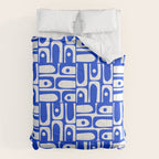 Mid Century Modern Piquet Multi Pattern in Royal Blue and White Comforter Gallery Image 6