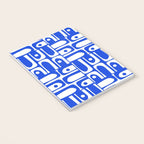 Mid Century Modern Piquet Multi Pattern in Royal Blue and White Notebook Gallery Image 3