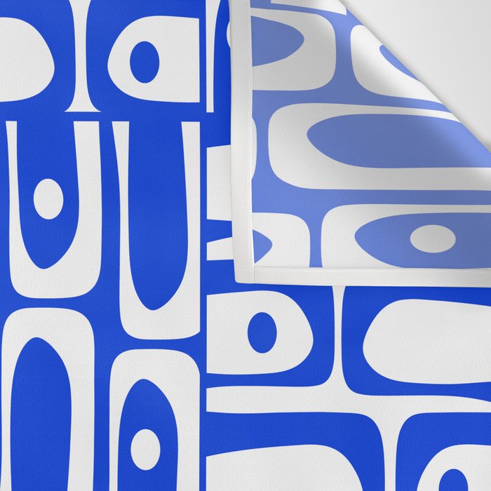 Mid Century Modern Piquet Multi Pattern in Royal Blue and White Wall Tapestry Gallery Image 3