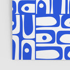 Mid Century Modern Piquet Multi Pattern in Royal Blue and White Poster Gallery Image 3