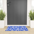 Mid Century Modern Piquet Multi Pattern in Royal Blue and White Welcome Mat Gallery Image 3