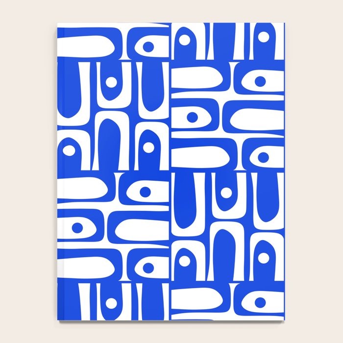 Mid Century Modern Piquet Multi Pattern in Royal Blue and White Notebook Gallery Image 4