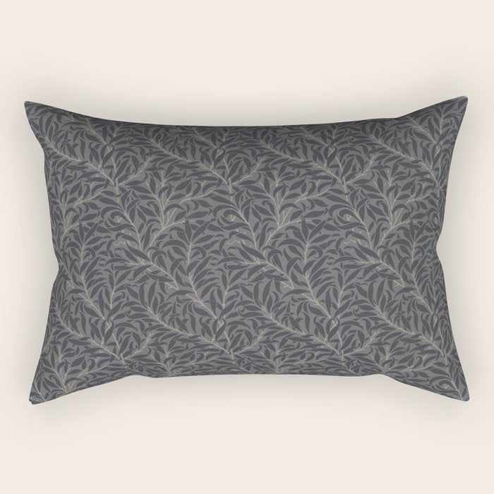 William Morris Pure Willow Bough Charcoal Black Rectangular Pillow Gallery Image 2