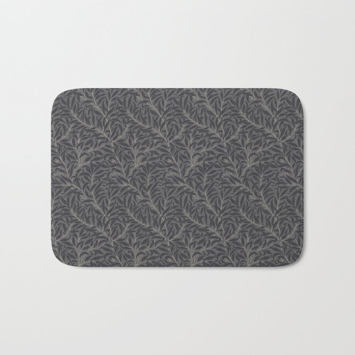 William Morris Pure Willow Bough Charcoal Black Bath Mat Gallery Image 1