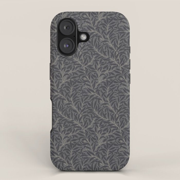 William Morris Pure Willow Bough Charcoal Black iPhone Case Gallery Image 1