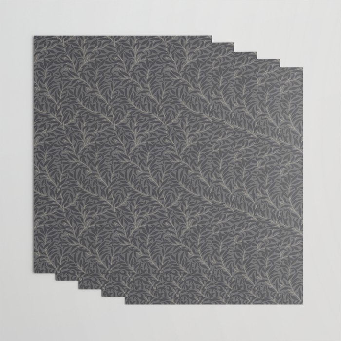 William Morris Pure Willow Bough Charcoal Black Wrapping Paper Gallery Image 3