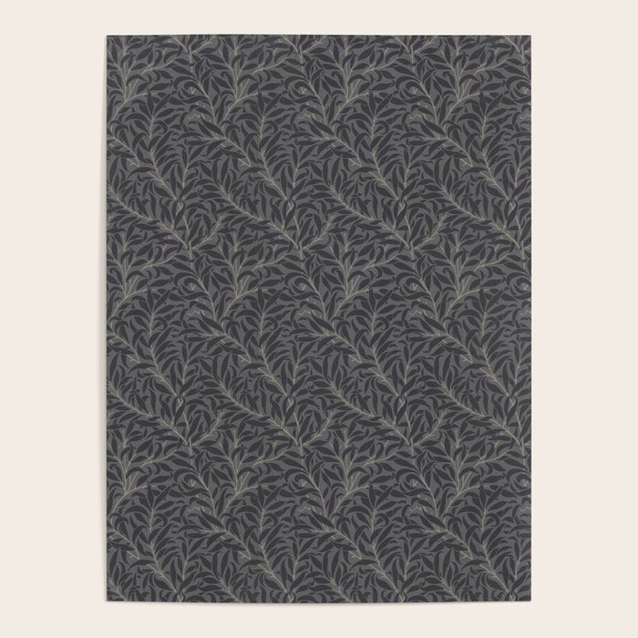William Morris Pure Willow Bough Charcoal Black Poster Gallery Image 4
