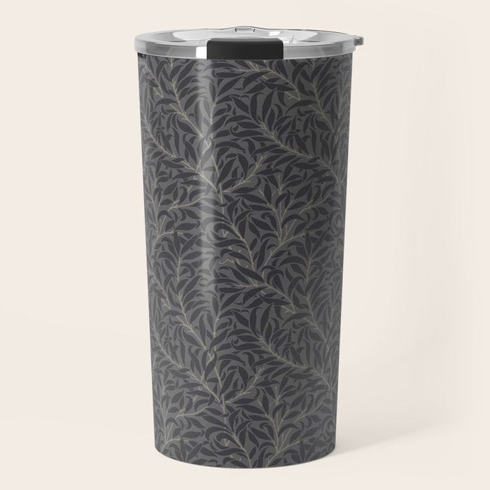 William Morris Pure Willow Bough Charcoal Black Travel Mug Gallery Image 1