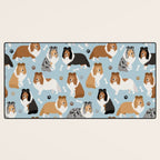 Shetland Sheepdog Sheltie Dog Paws and Bones Pattern Desk Mat Gallery Image 3