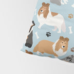 Shetland Sheepdog Sheltie Dog Paws and Bones Pattern Pillow Sham Gallery Image 4