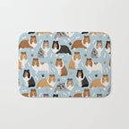 Shetland Sheepdog Sheltie Dog Paws and Bones Pattern Bath Mat Gallery Image 1
