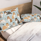 Shetland Sheepdog Sheltie Dog Paws and Bones Pattern Pillow Sham Gallery Image 2