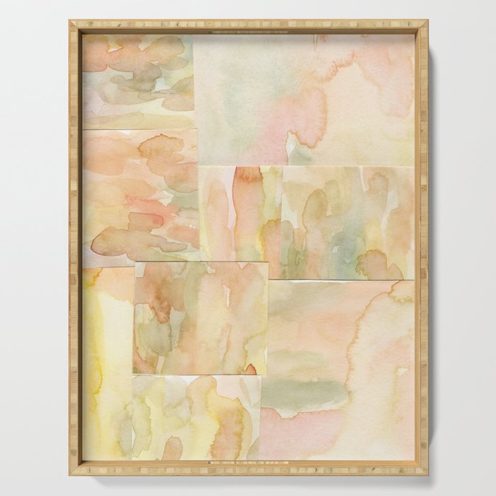 Watercolor Abstract composition 2 Serving Tray Gallery Image 1
