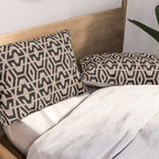 Geometric Art, Aztec Prints, Black and Beige, Wall Art Boho Pillow Sham Gallery Image 2
