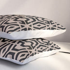 Geometric Art, Aztec Prints, Black and Beige, Wall Art Boho Pillow Sham Gallery Image 3