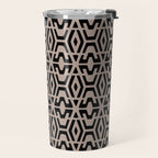 Geometric Art, Aztec Prints, Black and Beige, Wall Art Boho Travel Mug Gallery Image 2