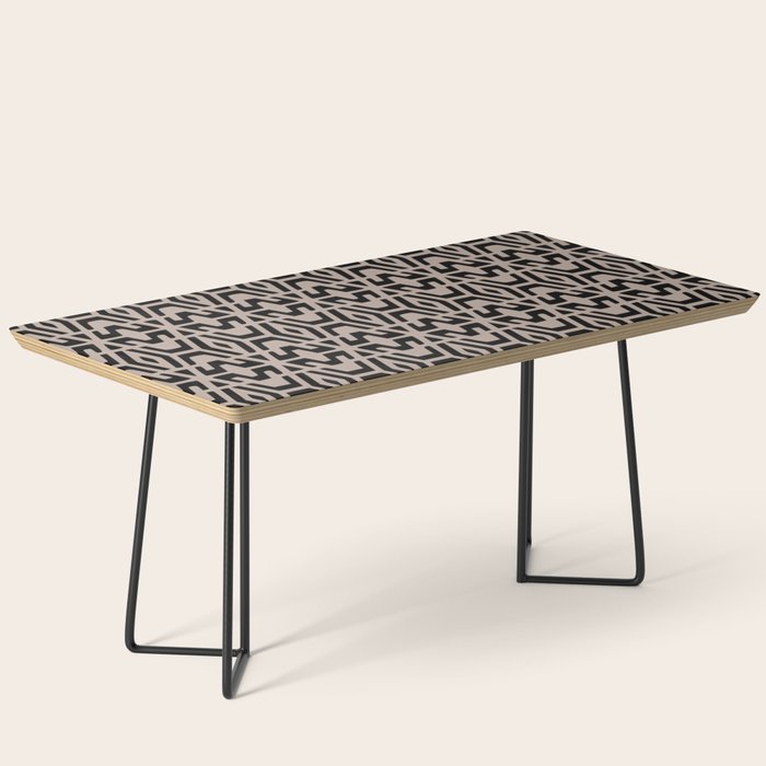 Geometric Art, Aztec Prints, Black and Beige, Wall Art Boho Coffee Table Gallery Image 1