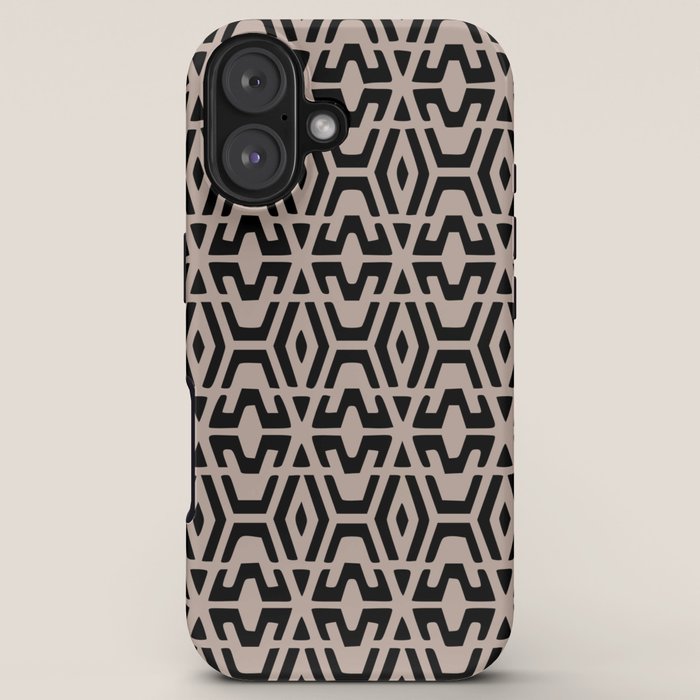 Geometric Art, Aztec Prints, Black and Beige, Wall Art Boho iPhone Case Gallery Image 5