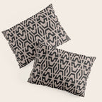 Geometric Art, Aztec Prints, Black and Beige, Wall Art Boho Pillow Sham Gallery Image 3