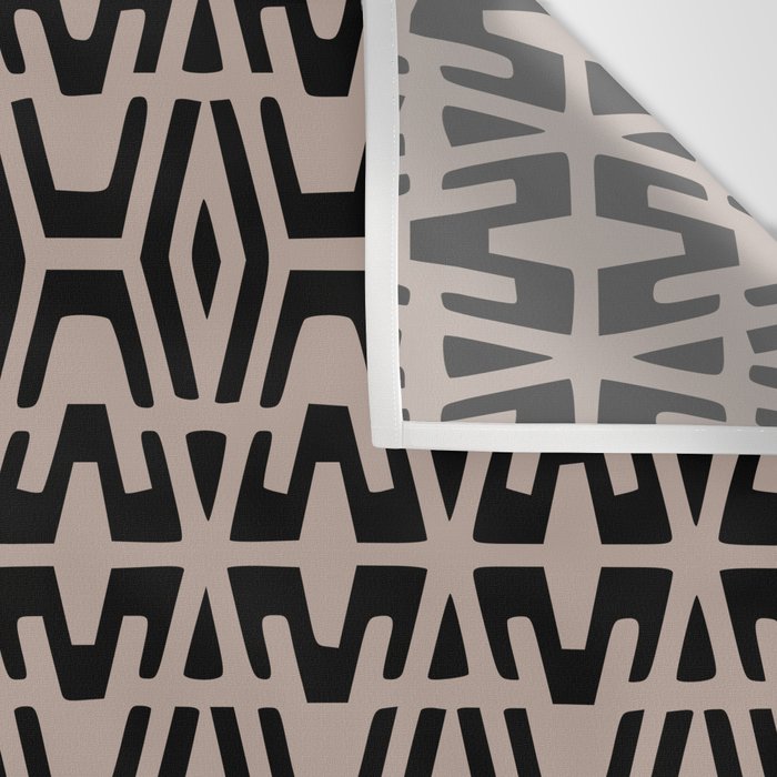 Geometric Art, Aztec Prints, Black and Beige, Wall Art Boho Wall Tapestry Gallery Image 3