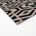 Geometric Art, Aztec Prints, Black and Beige, Wall Art Boho Welcome Mat Gallery Image 2