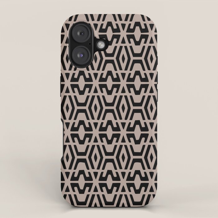 Geometric Art, Aztec Prints, Black and Beige, Wall Art Boho iPhone Case Gallery Image 1