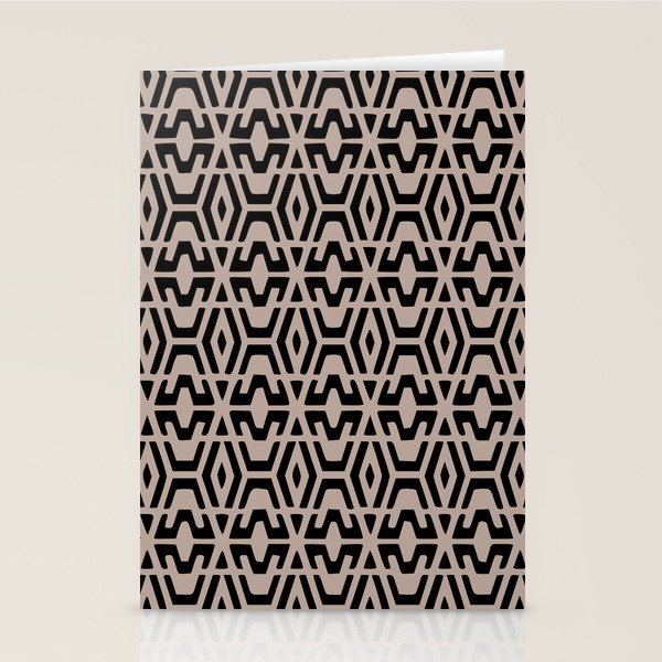 Geometric Art, Aztec Prints, Black and Beige, Wall Art Boho Stationery Card Gallery Image 1