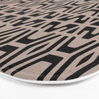 Geometric Art, Aztec Prints, Black and Beige, Wall Art Boho Bath Mat Gallery Image 3