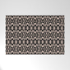 Geometric Art, Aztec Prints, Black and Beige, Wall Art Boho Welcome Mat Gallery Image 1