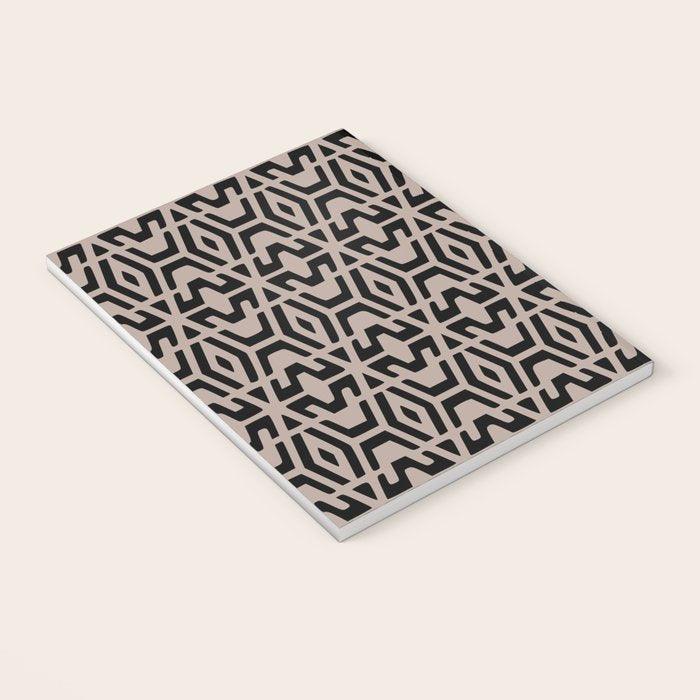 Geometric Art, Aztec Prints, Black and Beige, Wall Art Boho Notebook Gallery Image 3