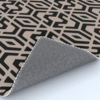Geometric Art, Aztec Prints, Black and Beige, Wall Art Boho Rug Gallery Image 4