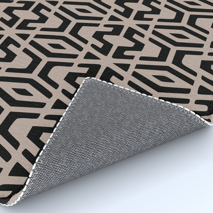 Geometric Art, Aztec Prints, Black and Beige, Wall Art Boho Rug Gallery Image 4