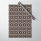 Geometric Art, Aztec Prints, Black and Beige, Wall Art Boho Wrapping Paper Gallery Image 1
