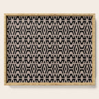 Geometric Art, Aztec Prints, Black and Beige, Wall Art Boho Serving Tray Gallery Image 1