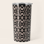 Geometric Art, Aztec Prints, Black and Beige, Wall Art Boho Travel Mug Gallery Image 1