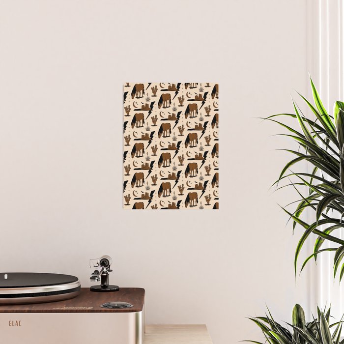 Electric Oasis - Black, Brown & Tan Poster Gallery Image 2
