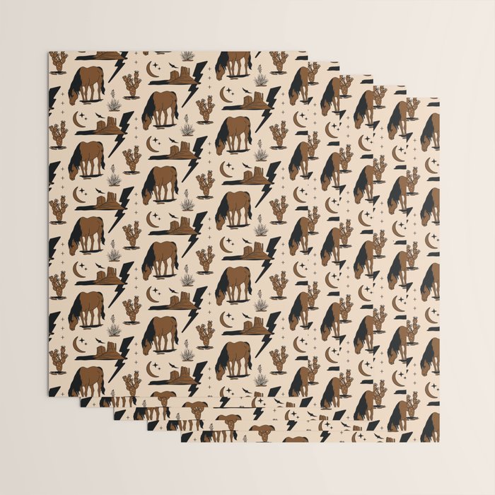 Electric Oasis - Black, Brown & Tan Wrapping Paper Gallery Image 3