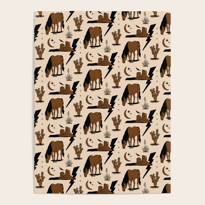 Electric Oasis - Black, Brown & Tan Poster Gallery Image 1