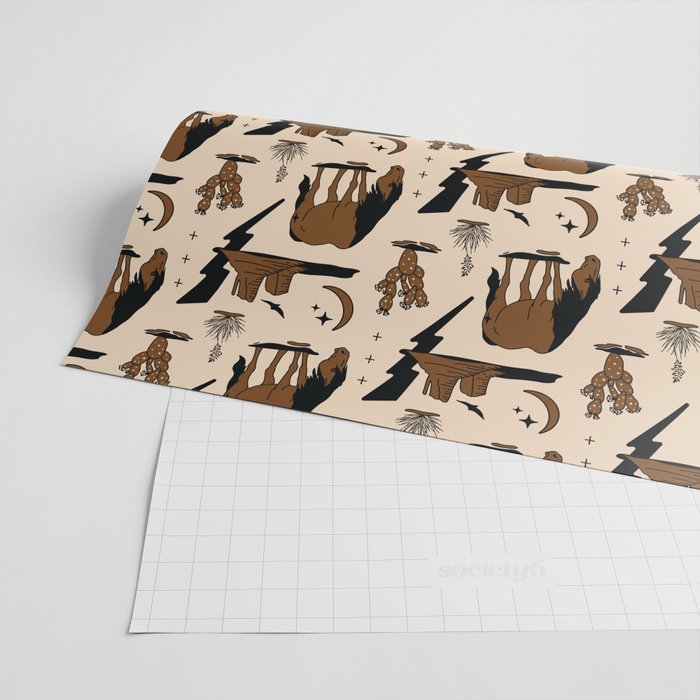 Electric Oasis - Black, Brown & Tan Wrapping Paper Gallery Image 2