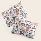 Watercolor Floral Pattern Flowers Pillow Sham Gallery Image 3
