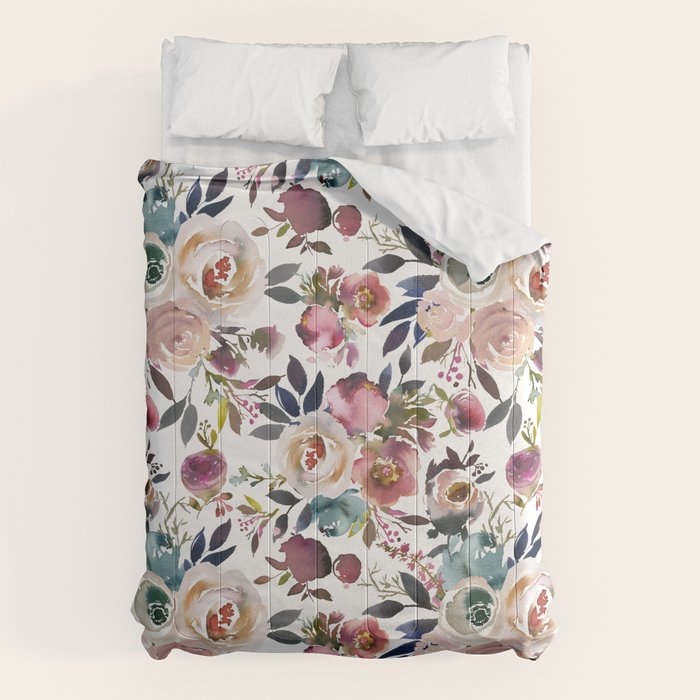 Watercolor Floral Pattern Flowers Comforter Gallery Image 6