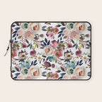 Watercolor Floral Pattern Flowers Laptop Sleeve Gallery Image 1